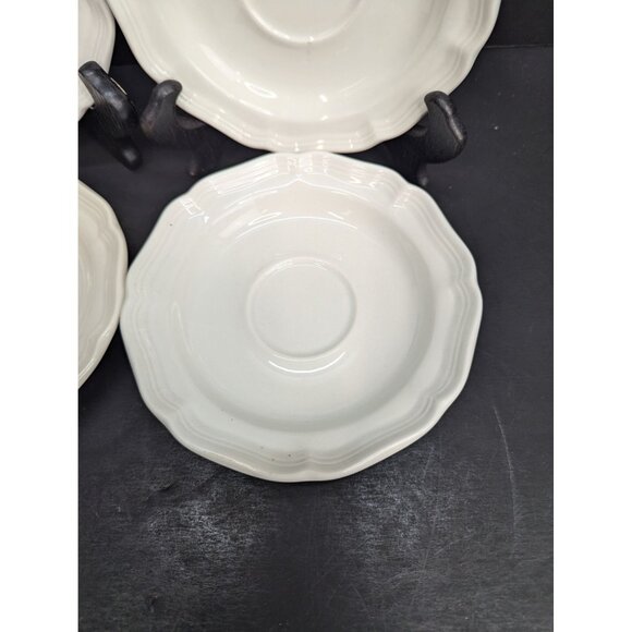 Mikasa French Countryside F9000 White Scalloped Edge 6 1/8" Saucer Set of 4 - Picture 5 of 9